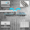 Badezimmer 2 Funktion Wandmontierte thermostatische Duscharmaturen Set 10 Zoll Chrom Regen nebligen Duschkopf -Kit Set Set